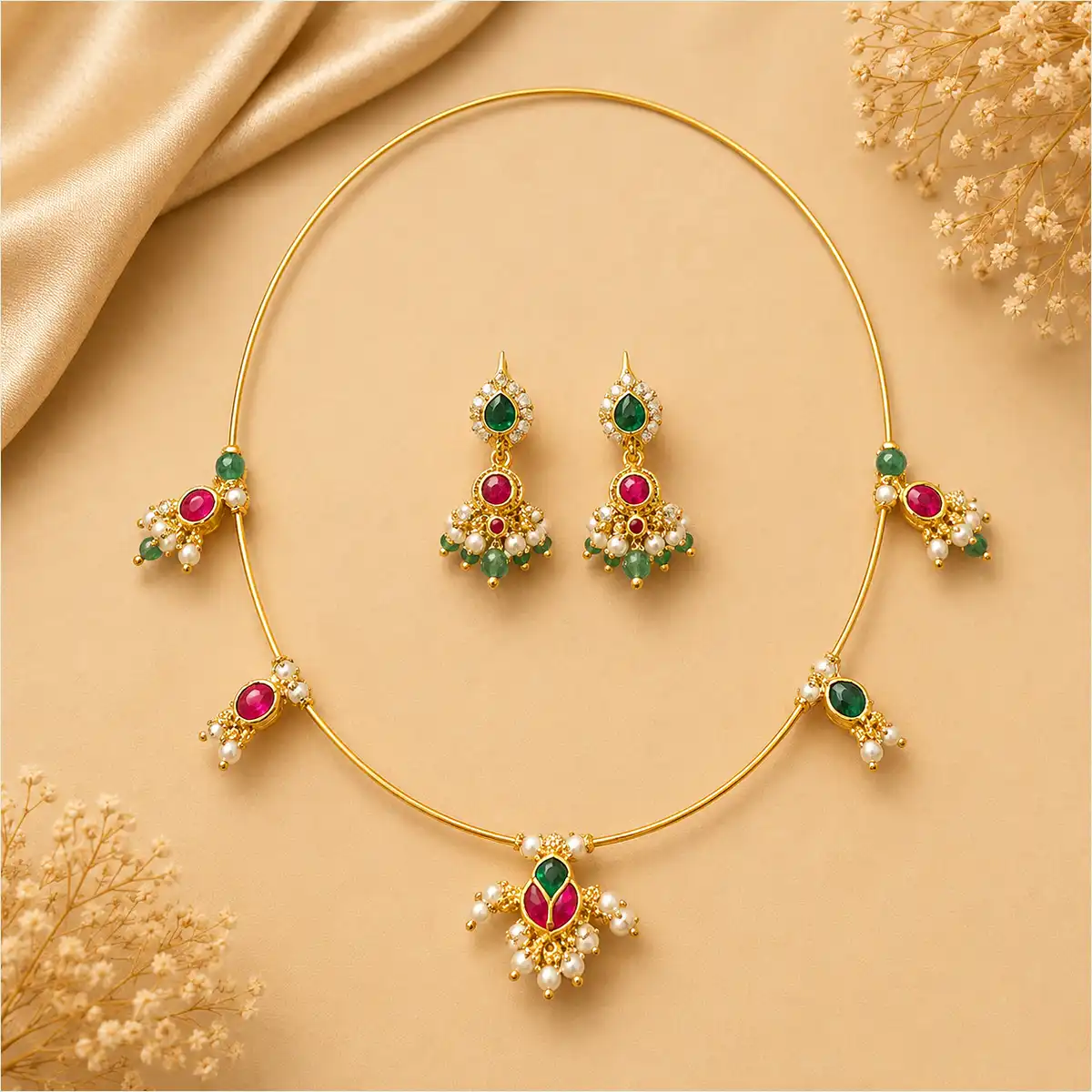 Harini invisible Chain with earrings
