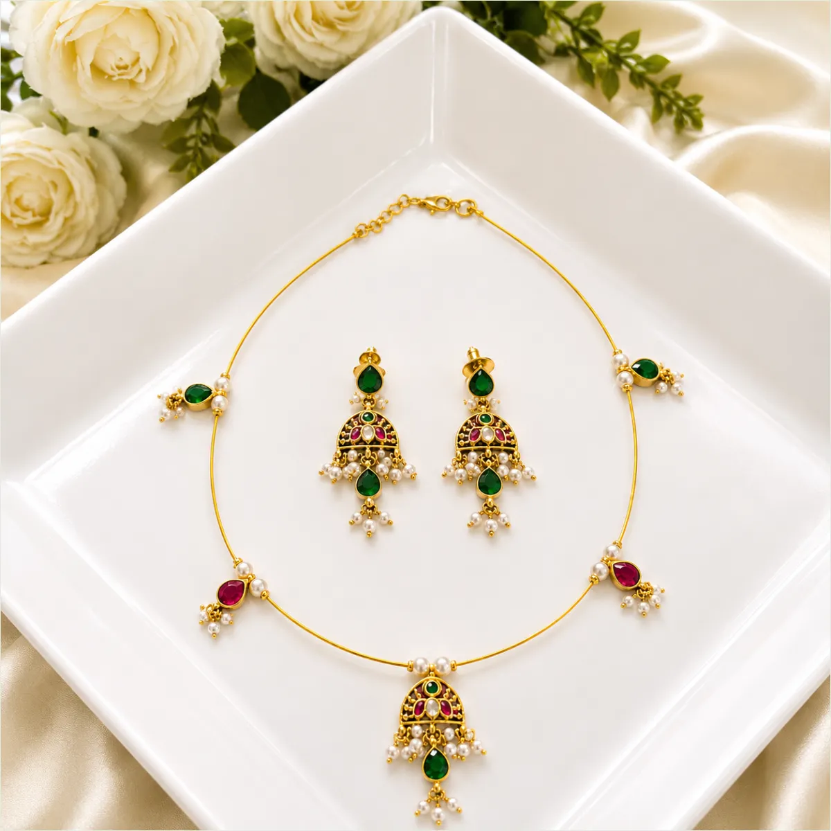Harini Invisible Chain With Earrings - Image 2
