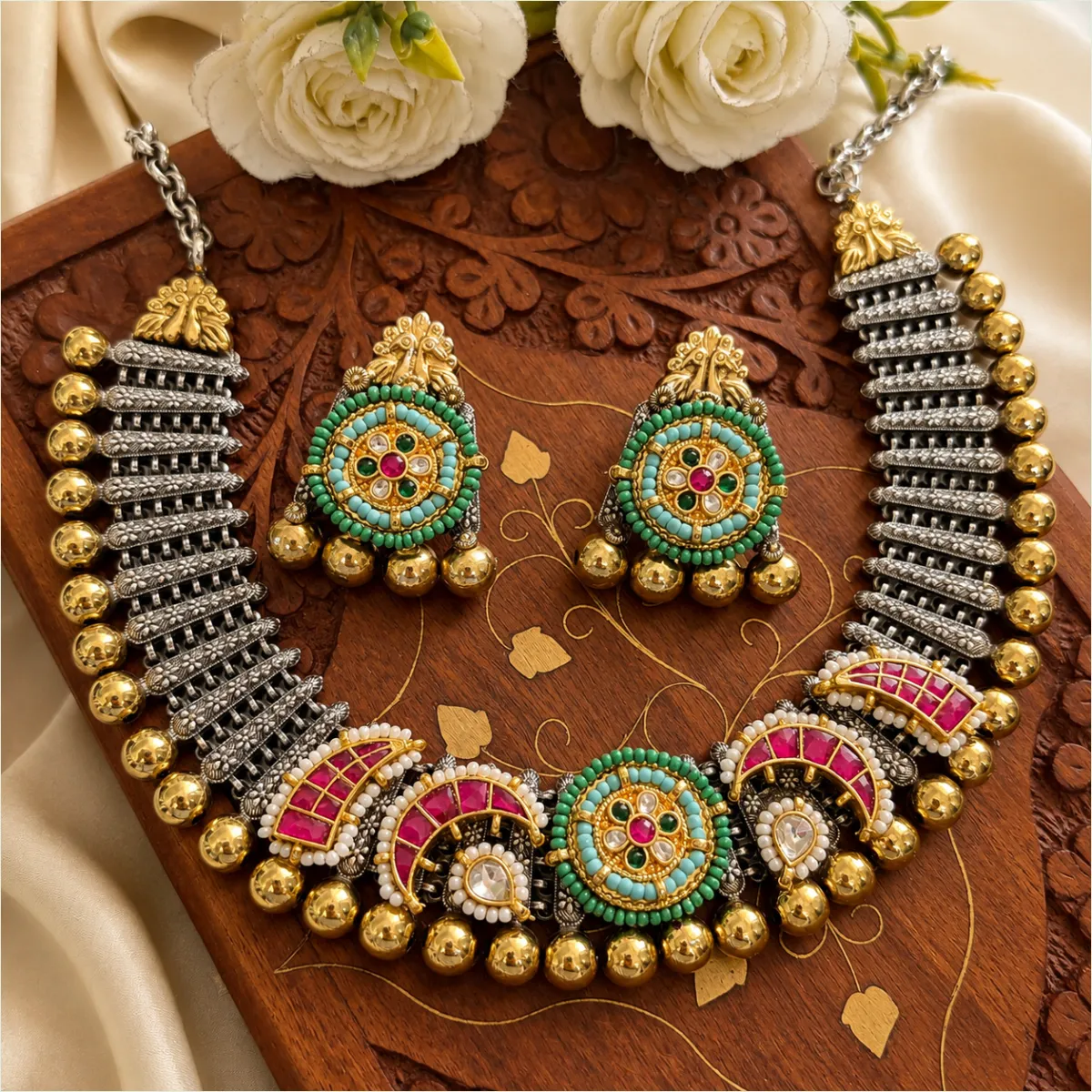 Detailed Kundan Polki Choker Crafting